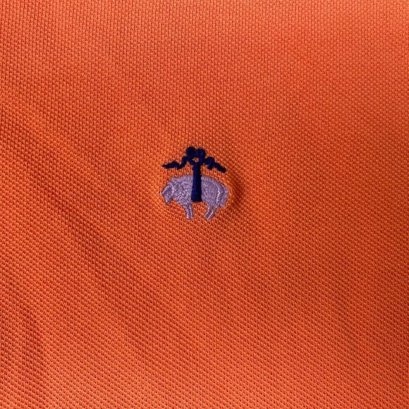 Brooks Brothers Mens Polo Shirt M Orange Performance 100% Cotton Original Fit Em - Picture 7 of 13